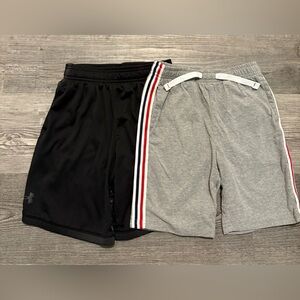 Under Armour Black Shorts & Gray Cotton Athletic Shorts. Boys size 6/7